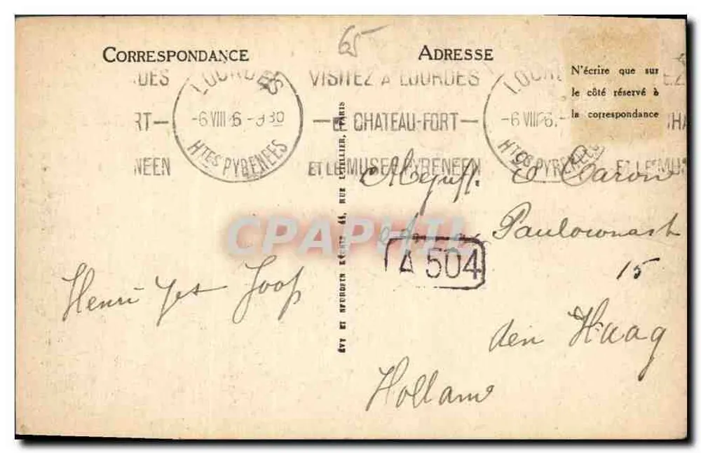 Lourdes - A Esplanada e a Basílica - I.L. - Verso