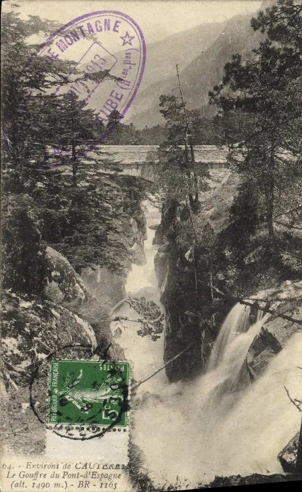 Der Gouffre du Pont-d'Espagne — Umgebung von Cauterets — Verlag BR - 1165 - Vorderseite