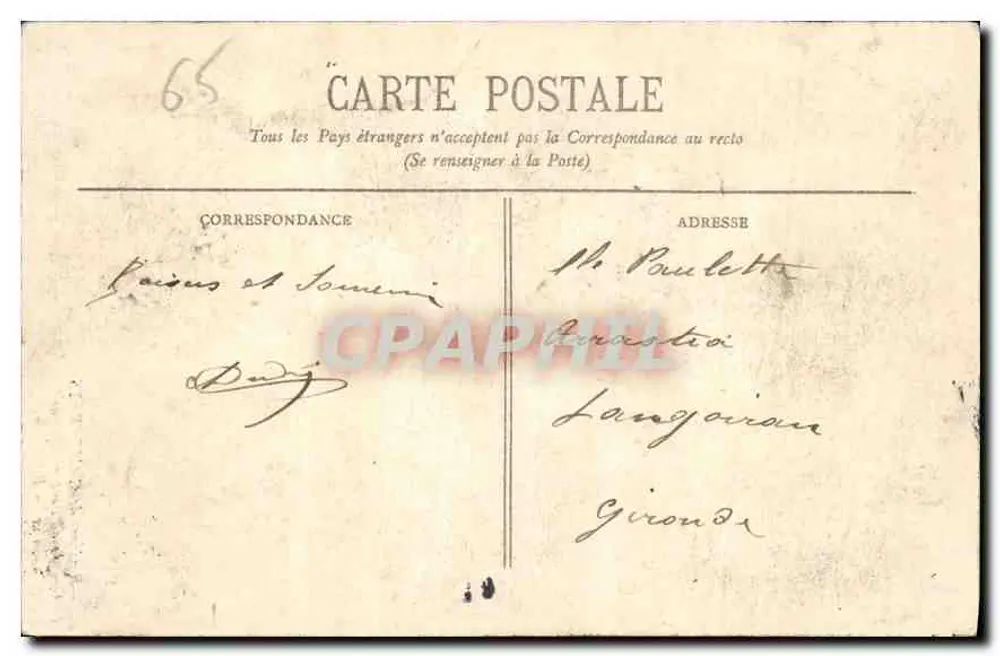 Der Gouffre du Pont-d'Espagne — Umgebung von Cauterets — Verlag BR - 1165 - Rückseite