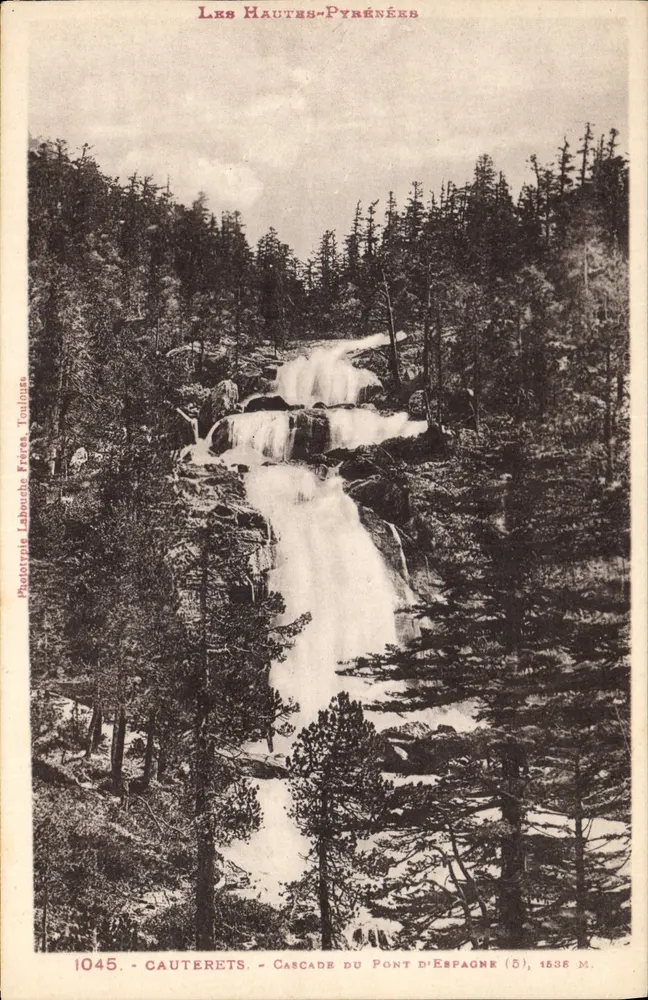 Cauterets - Cachoeira do Ponte d'Espagne — Fototipia Labonche Frères, Toulouse, n°1045 - Frente