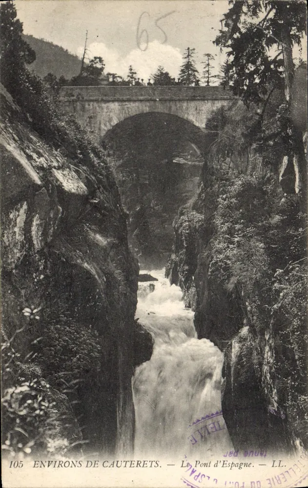Arredores de Cauterets — O Ponte da Espanha — LL. - Frente