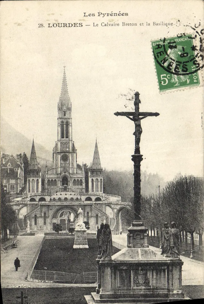 Lourdes — Der Bretonische Calvary und die Basilika — Die Pyrenäen, n°28 - Vorderseite