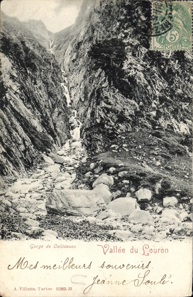 Garganta de Caillaouas — Vale do Louron — A. Villatte, Tarbes - Frente