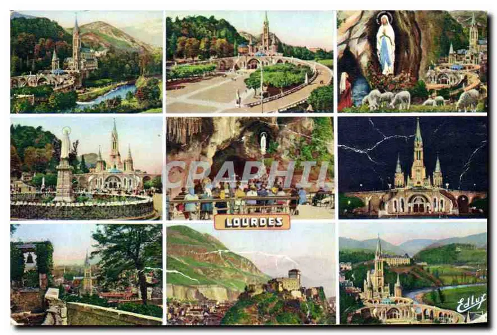 Lourdes — A Basílica, a Aparição, a Virgem Coroada, a Gruta Milagrosa, o Castelo Forte — Editor Edlyr - Frente