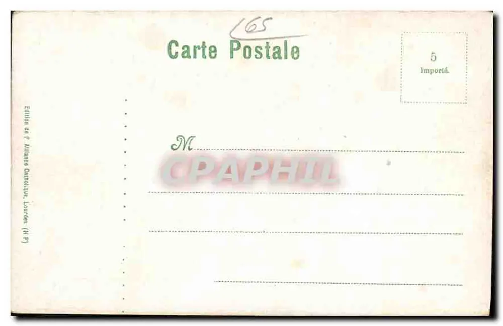 Los Santuarios de Lourdes — vista panorámica — Edición de M. Miliano Gabinot, Lourdes (R.P.) - Reverso