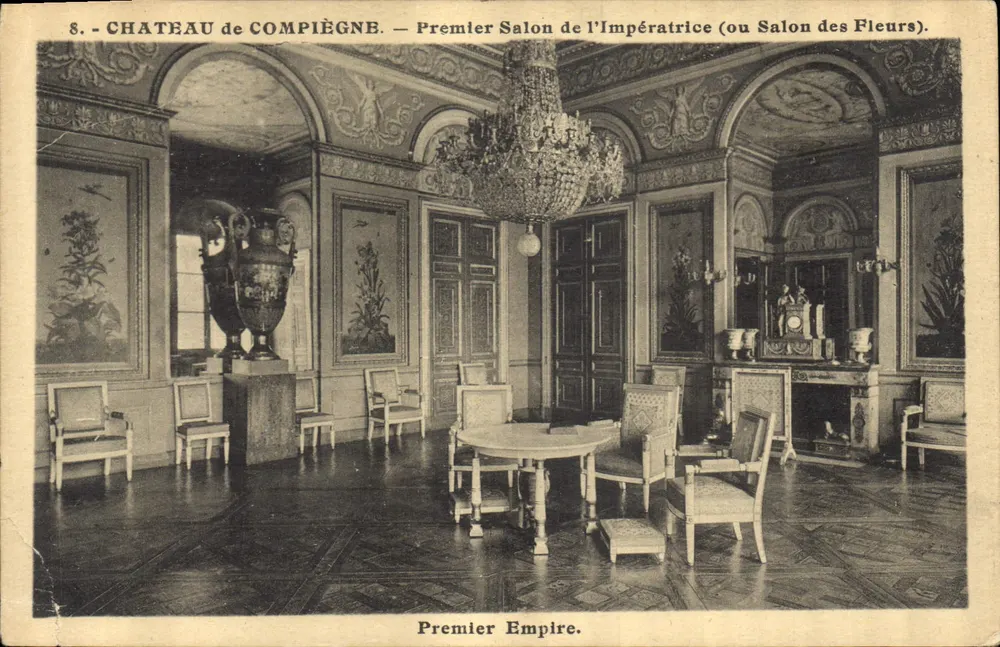 Kasteel van Compiègne — Eerste Zaal van de Keizerin (of Zaal van de Bloemen) — Eerste Keizerrijk - Voorkant