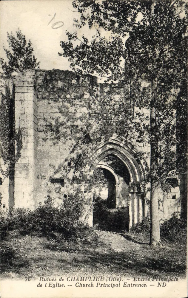 Ruinen der Kirche von CHAMPLIEU (Oise) — Haupteingang — ND - Vorderseite