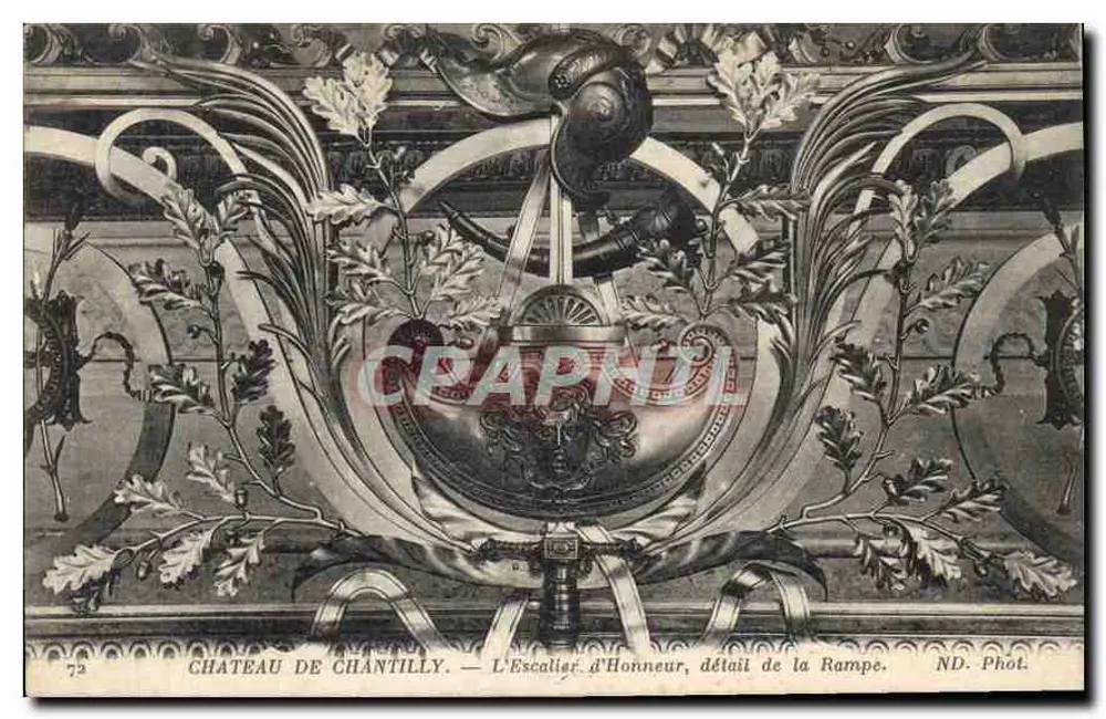 Schloss Chantilly — Die Ehrenstiege, Detail der Treppe — ND. Phot. - Vorderseite