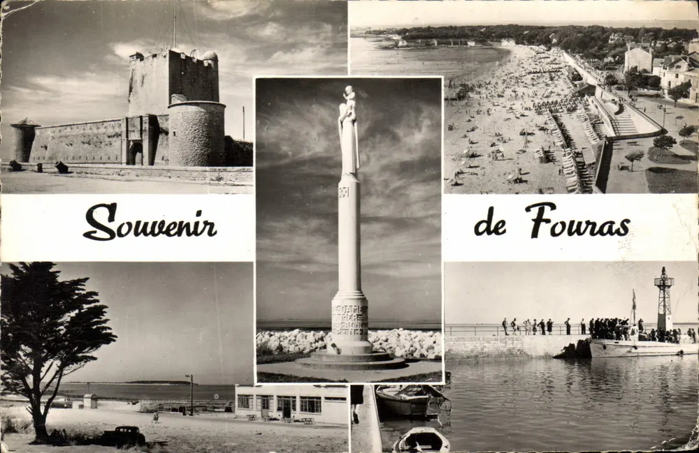 Fouiras — Collage de la tour, du monument, de la plage et du port — Souvenir de Fouiras, éditeur Editions Artisitiques - Marcou Carrière - Awers