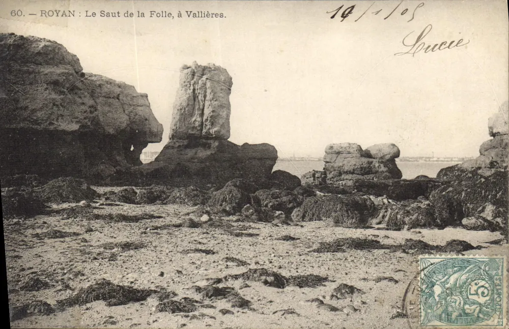 Royan: Ansicht des Saut de la Folle in Vallières — Sammlung Lucie, Nr. 60 - Vorderseite