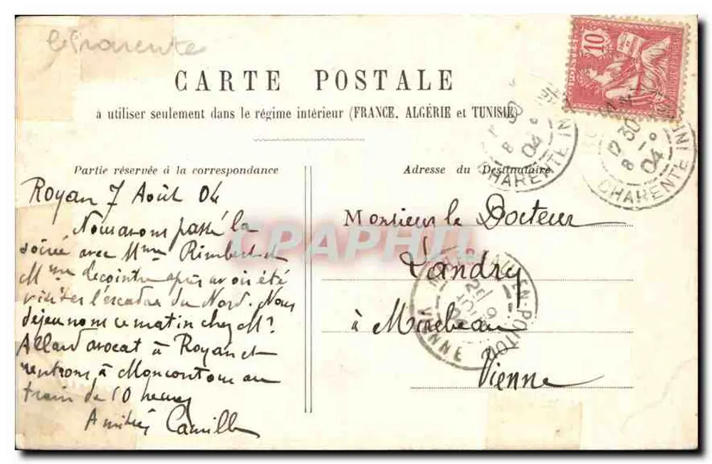 Royan — Os Banhos de Pontalllac — editor não identificado - Verso