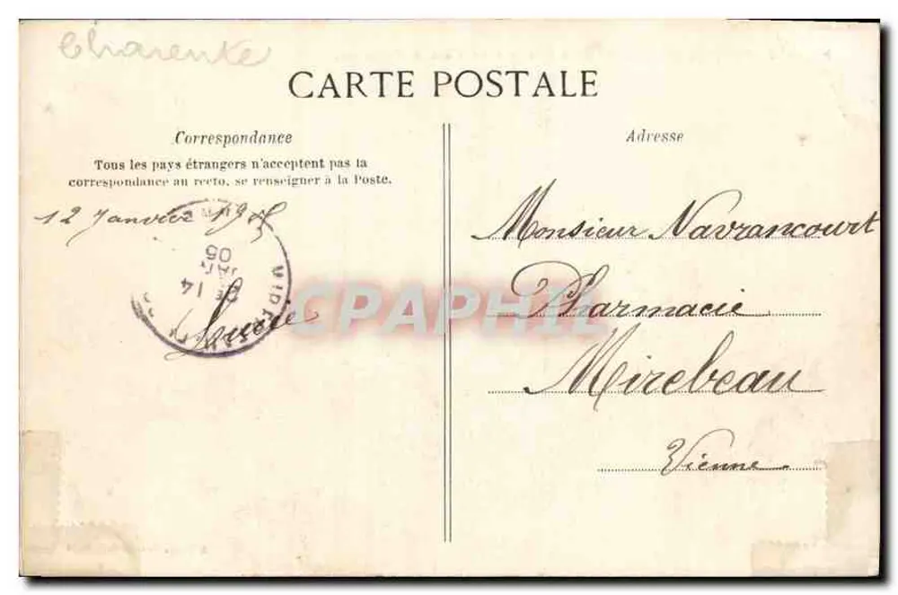 Um Royan: Die Fabelhöhle in Vallières — Verlag: Postes, Nr. 88 - Rückseite