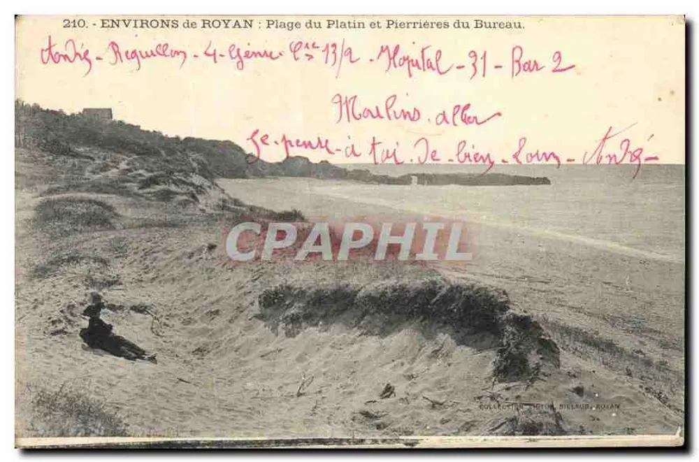 Strand von Platín und Pierrières du Bureau — Umgebung von Royan — Edition Billaud, Royan, n°210 - Vorderseite