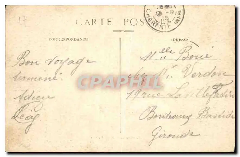 Jonzac (Charente-Inférieure) — Ansicht der Ufer der Seugne — Phototypie Marcel Delboy, Berdeux - Rückseite