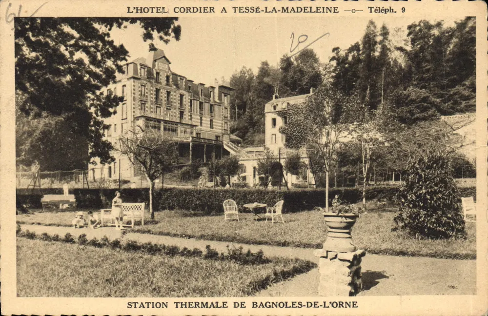 Das Hotel Cordier in Tessé-la-Madeleine — Thermalbad Bagnoles-de-l'Orne — Verlag unbekannt - Vorderseite