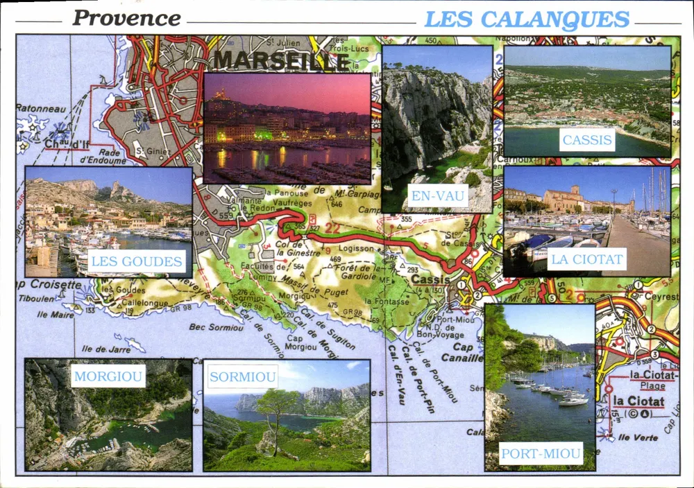 Provence — Les Calanques — Michelin n°245, éditée par Sté PEC Marseille - Recto