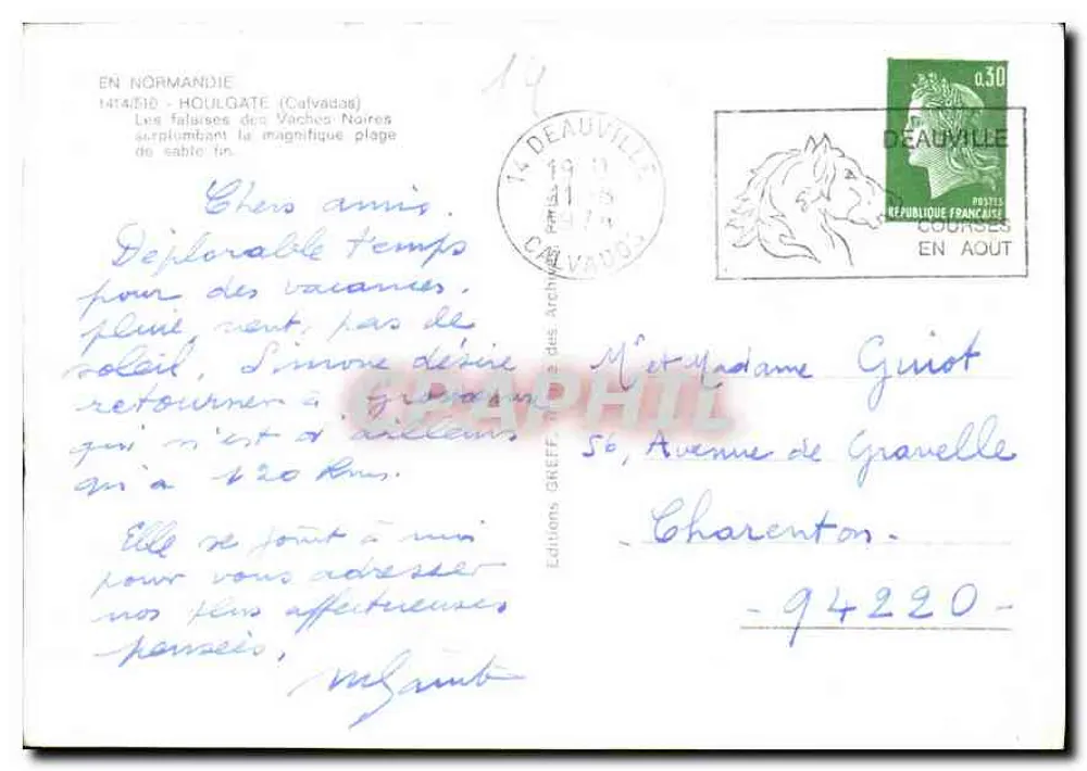 Klippen der Schwarzen Kühe — Calvados — Editions GREFF - Rückseite