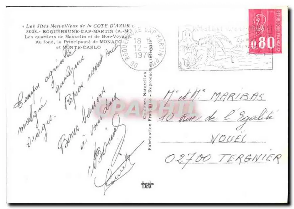 Roquebrune-Cap-Martin — Die Viertel Massolin und Bon-Voyage — Verlag TADIA - Rückseite