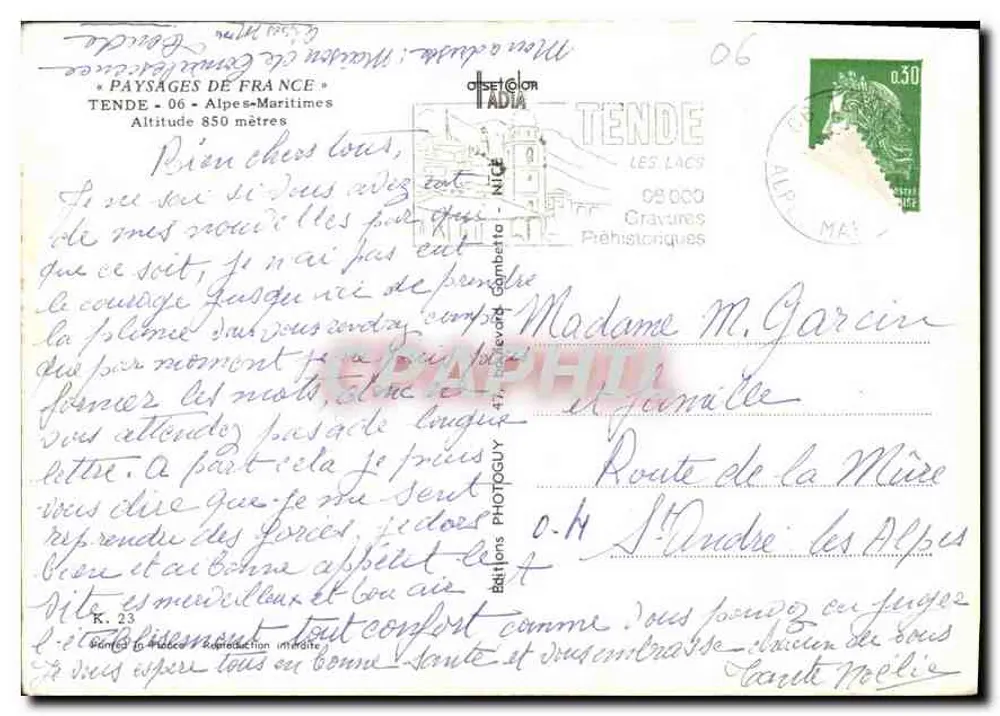 Tende — Alpes-Maritimes — Edições Photocuy - Verso