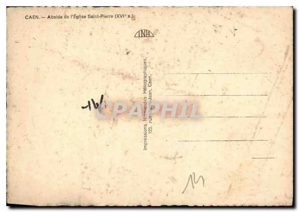 कैन — सेंट-पियर चर्च की एब्सिडे (16वीं शताब्दी) — नॉर्मैंड फोटोग्राफिक प्रिंट्स - पीछे