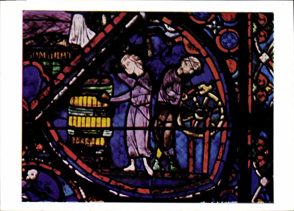Catedral de Bourges — Os carreiros e os toneleros — Edição Fortin-Nelers - Frente