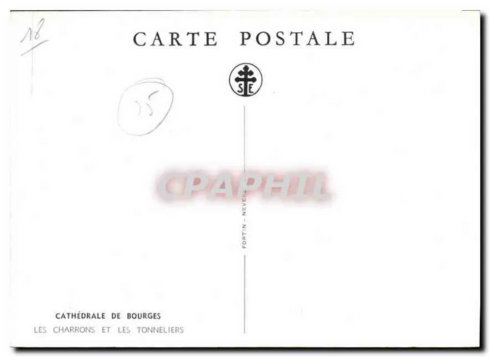 Catedral de Bourges — Os carreiros e os toneleros — Edição Fortin-Nelers - Verso