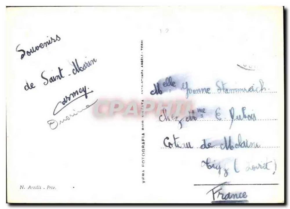 República de Saint-Marin - La Rocca — vista do castelo sobre rocha — N. Arzilli, série 54 - Verso