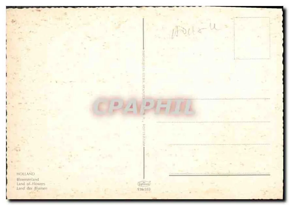 Tulpen-Garten — Holland — Verlag Keffata, Nr. 916-333 - Rückseite