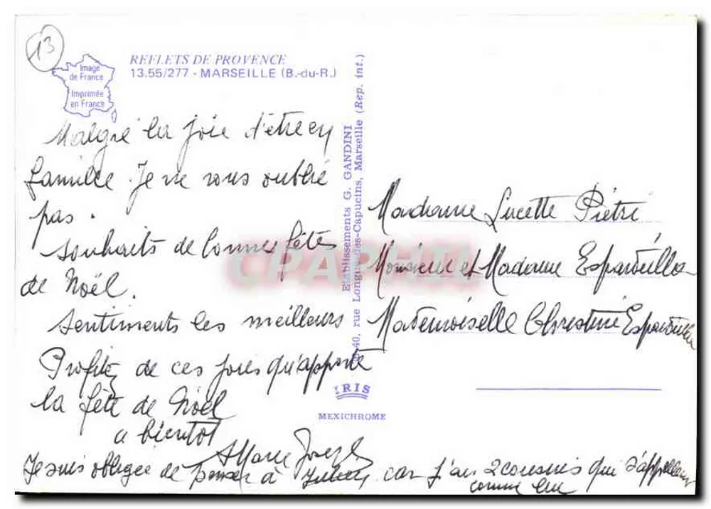 Marseille — widok panoramiczny i zabytki — Reflets de Provence, n°13.55/277 - Rewers