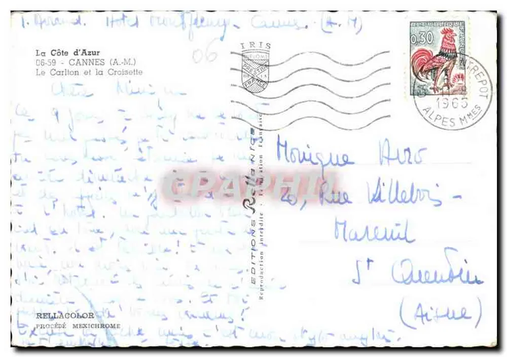 Cannes - Das Carlton und die Croisette — Éditions Rella, n° 06-59 - Rückseite