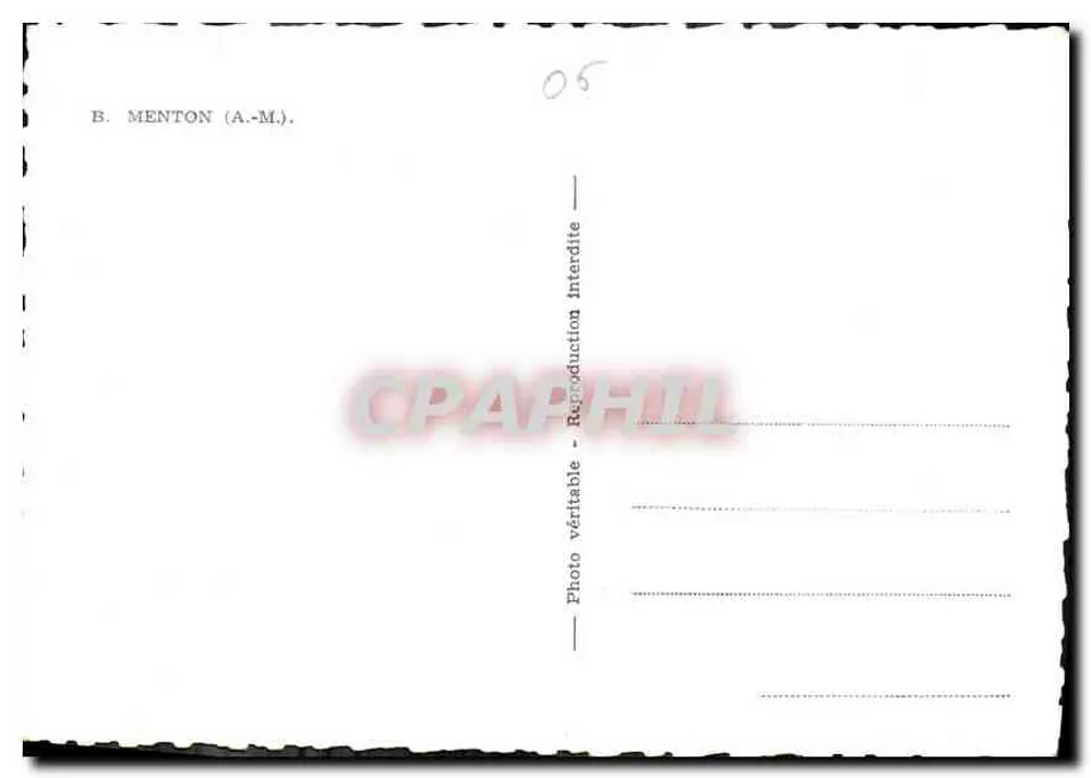 Menton — A Pérola da Riviera — B. MENTON (A.-M.) - Verso
