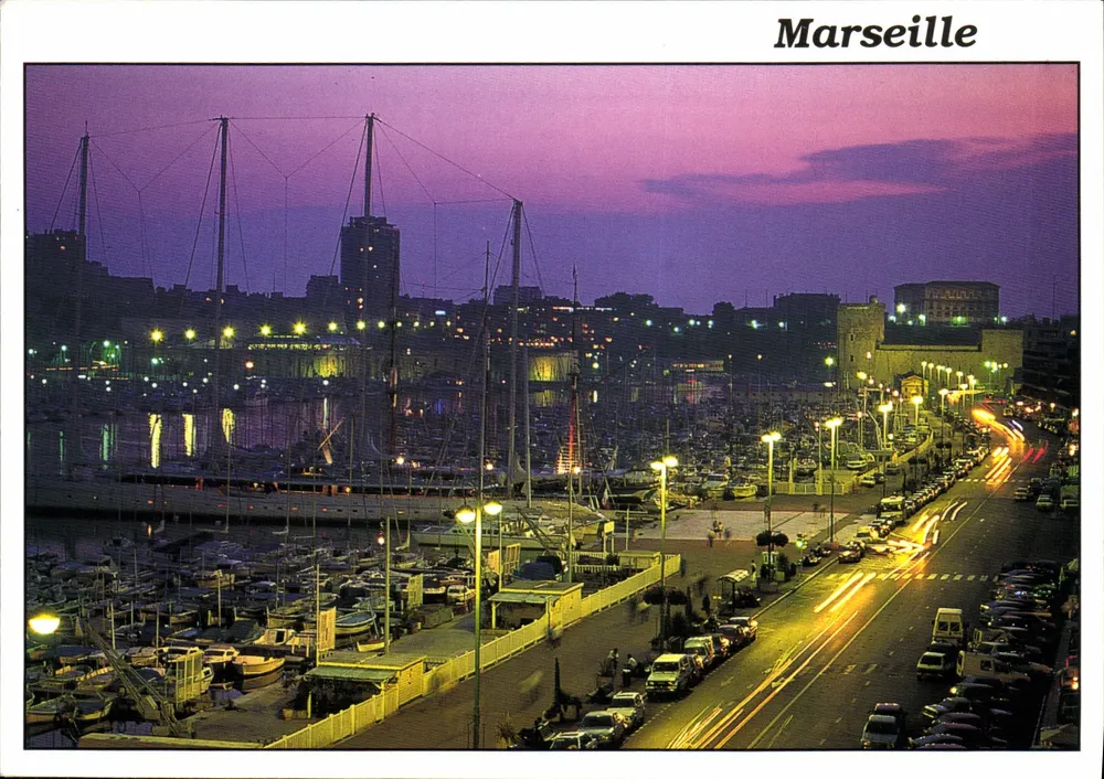 Marseille — Vista do Velho Portos ao entardecer — Sté PEC Marseille - Frente