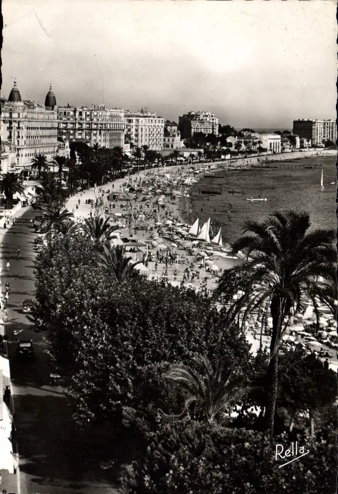 Cannes — Strand und große Hotels, Boulevard de la Croisette — Rella - Vorderseite