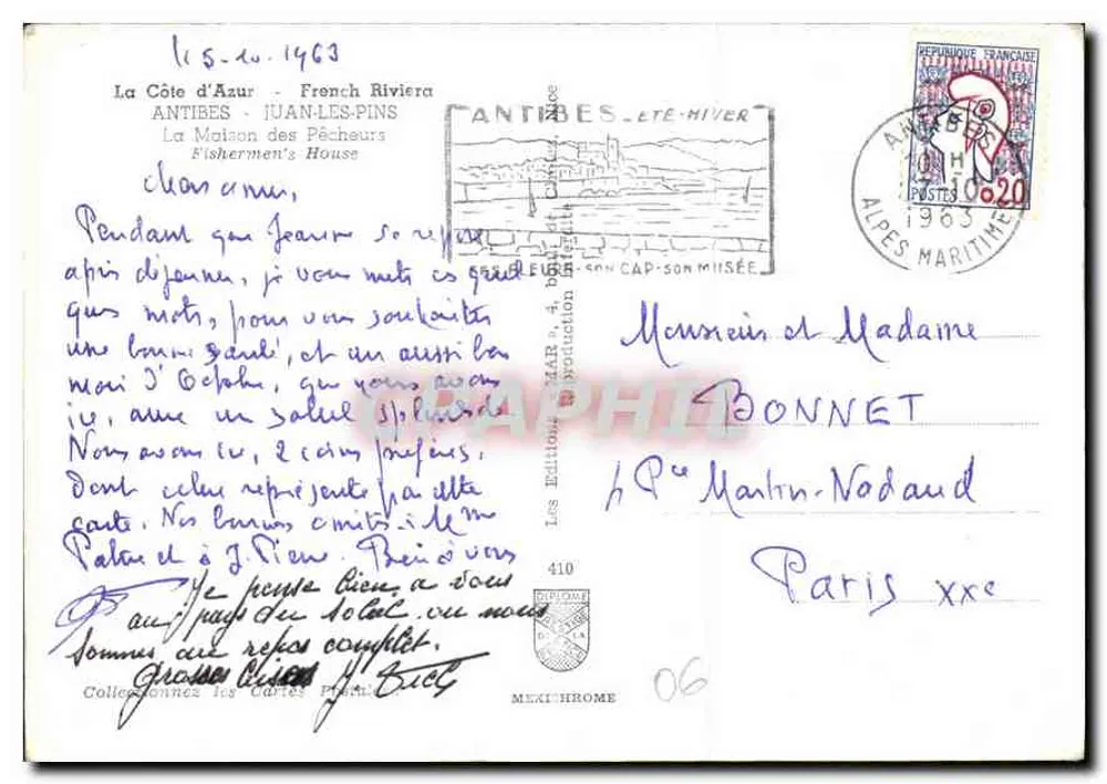 Die Côte d'Azur - Juan-les-Pins - Das Haus der Fischer — Verlag IRIS - Rückseite