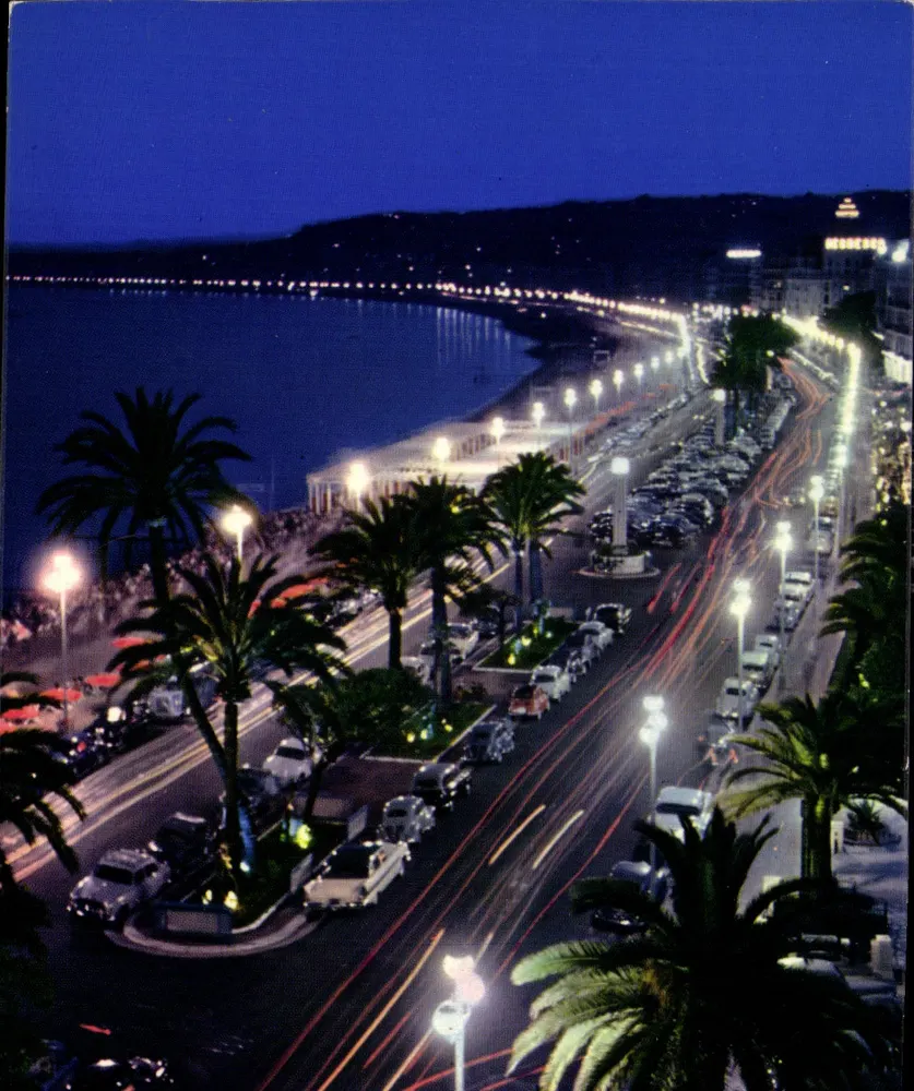Nice — Promenade dos Ingleses — noite — Éditions Gillet - Frente