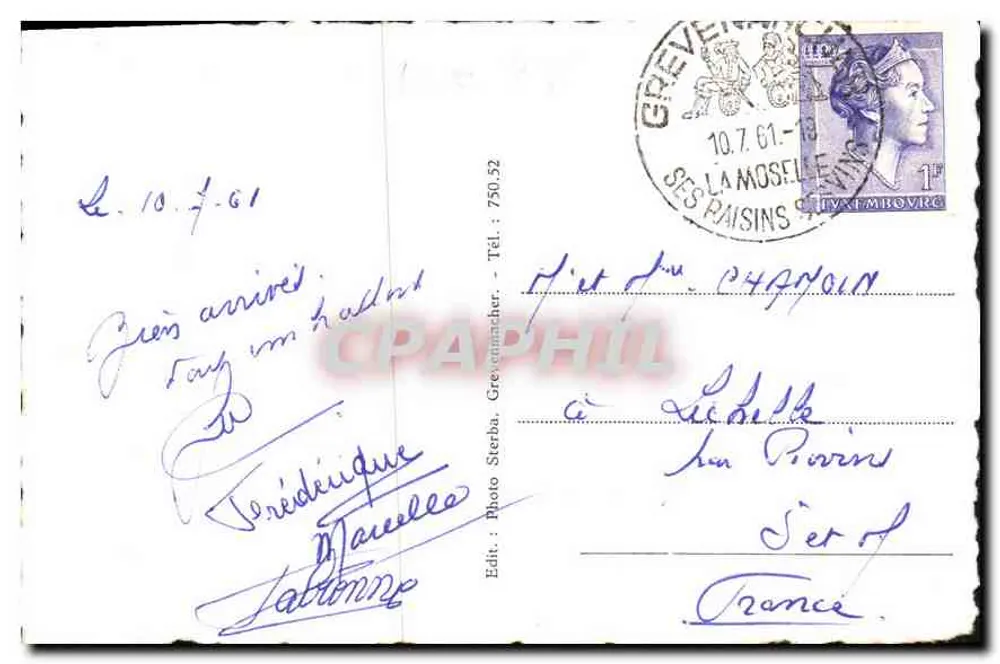ग्रेवेनमैचर/मोज़ेल — पैनोरामा — फोटो स्टर्बा, संख्या 750.52 - पीछे