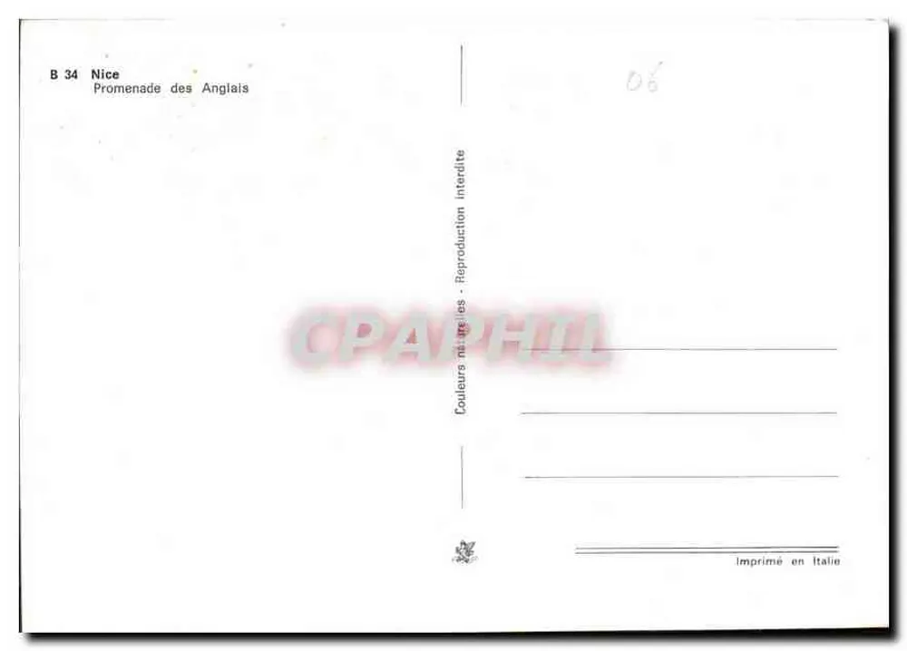 Nice — Promenade des Anglais — B 34 - Verso