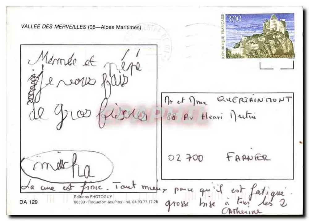 Valle das Maravilhas — Alpes-Maritimes — Edições Photoguy, n° DA 129 - Verso