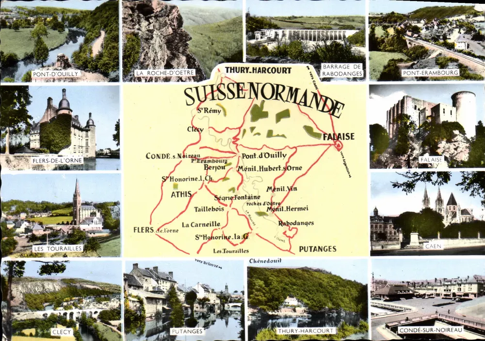 Suisse Normande — Carte postale panoramique avec carte et vues — Éditions Gaby - Awers