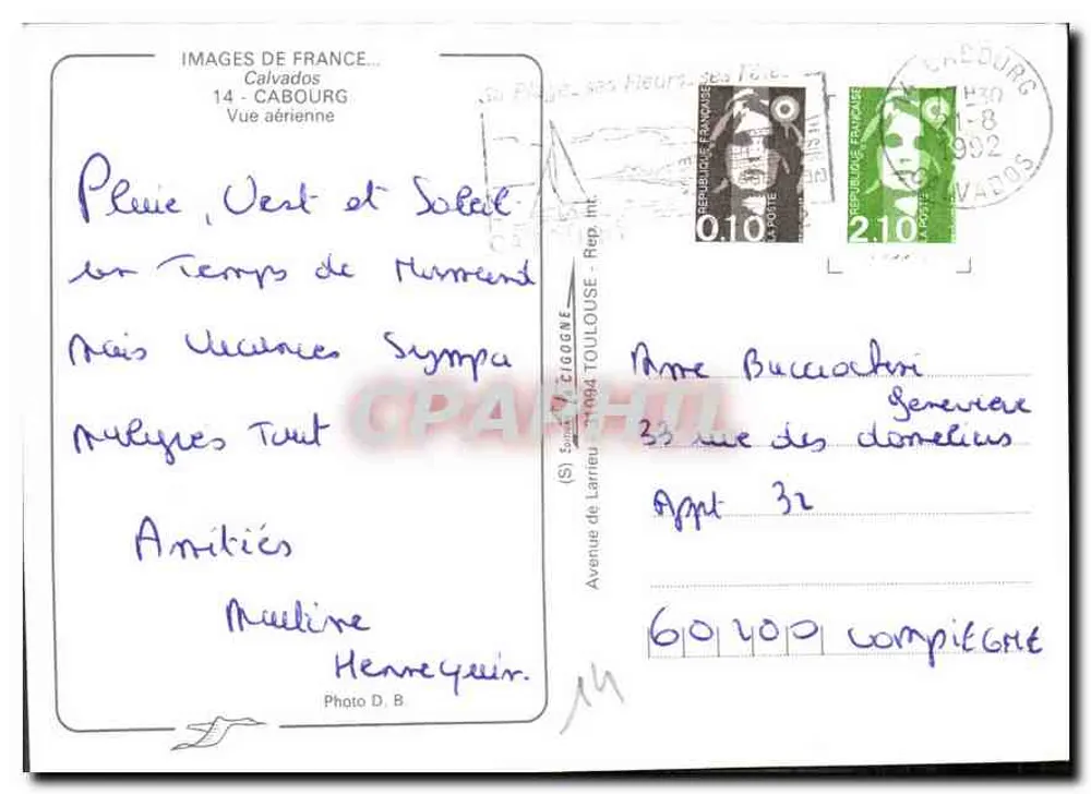 Cabourg — Luftbild — IMAGES DE FRANCE - Rückseite