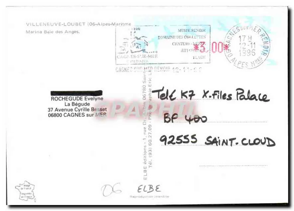 Cannes — Palais des Congrès und Marina — Éditions ELBE - Rückseite