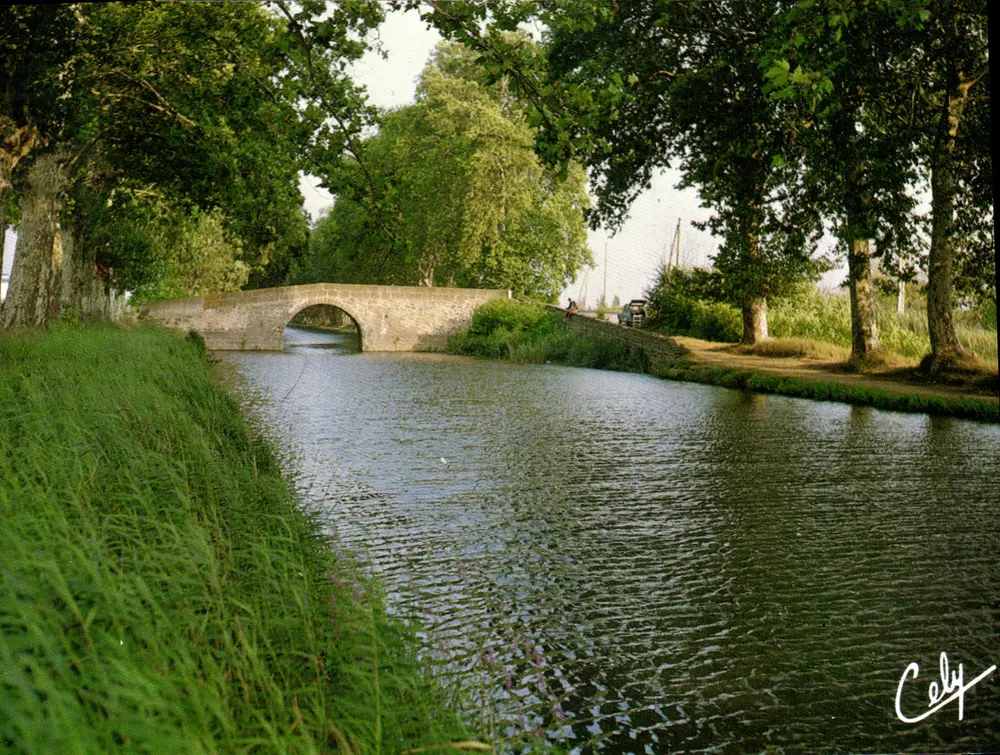 O Canal do Midi — Ponte de pedra no meio de um paisagem verdejante — Éditions CELY, N°5171 - Frente