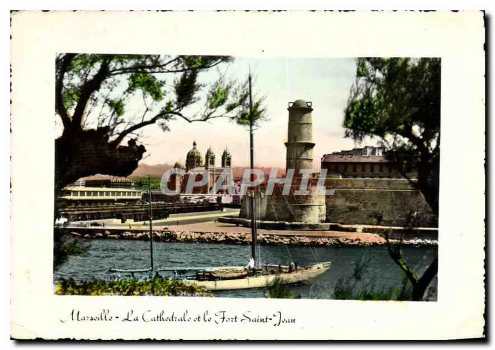 Marseille - Die Kathedrale und das Fort Saint-Jean — Verlag: Photo-Graphie, Nr. 74 - Vorderseite