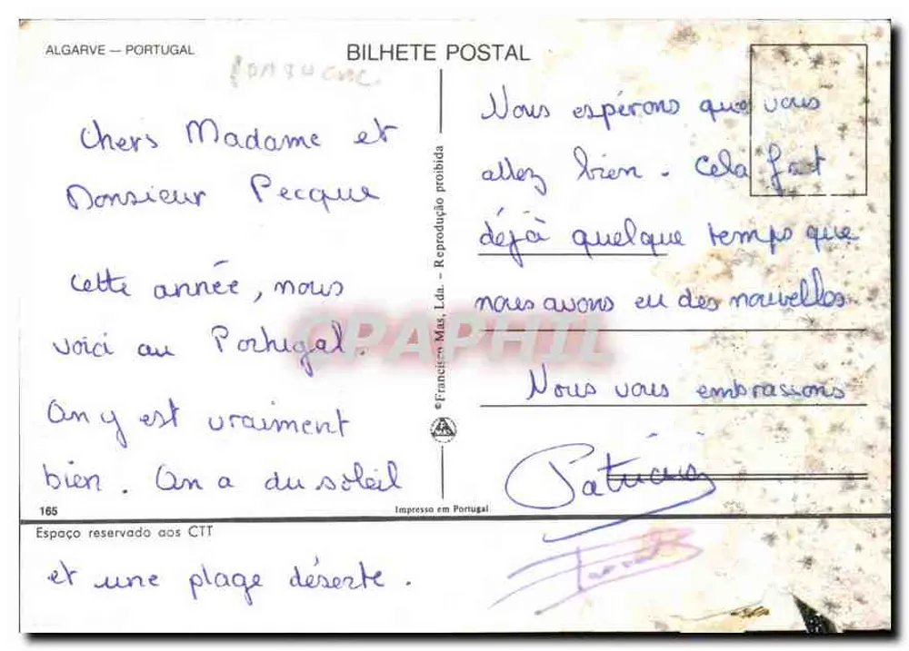 Algarve — paisagens costeiras — Francisca M. Lda. n°165 - Verso