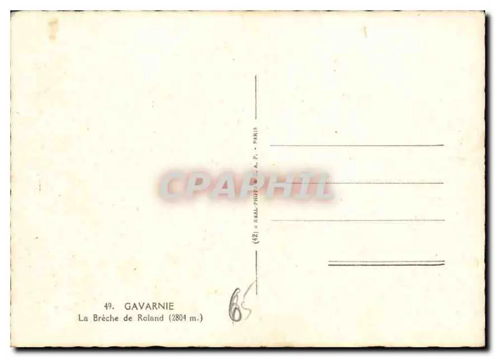 A Brèche de Roland — Gavarnie (2804 m.) — editor A.P. Paris - Verso
