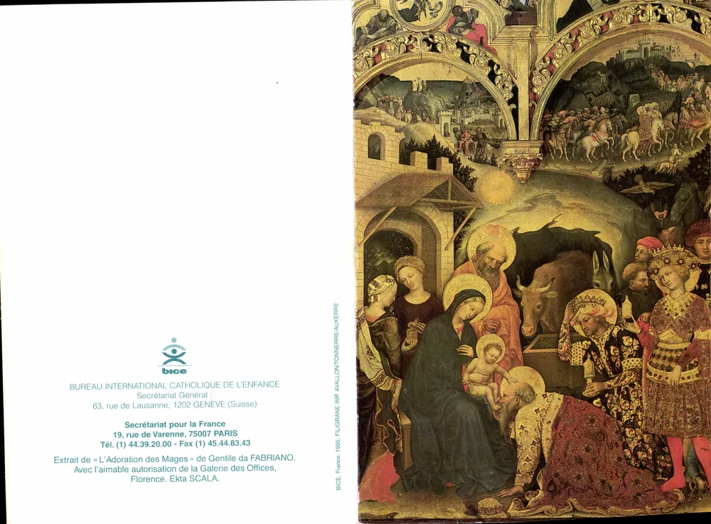 Adoração dos Magos — Extrato da pintura de Gentile da Fabriano — BICE France - Frente