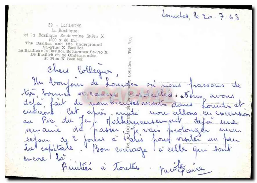 Lourdes — A Basílica e a Basílica Subterrânea — Graphphil - Verso