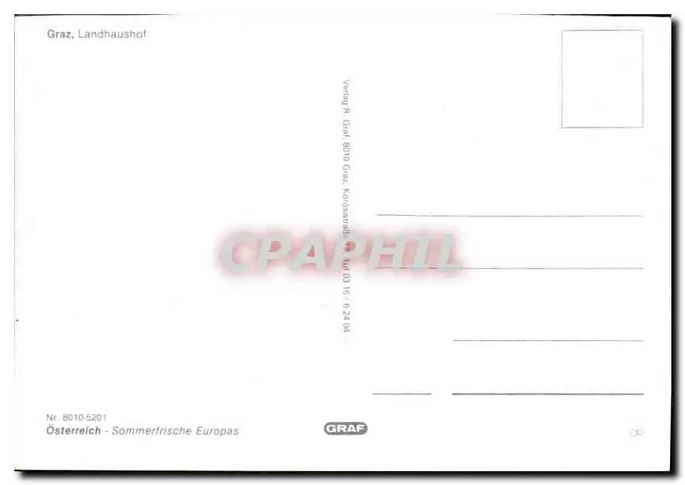 Graz, Landhaus Hof — cour interior com domo — editor Graf, n° 8010-5201 - Verso
