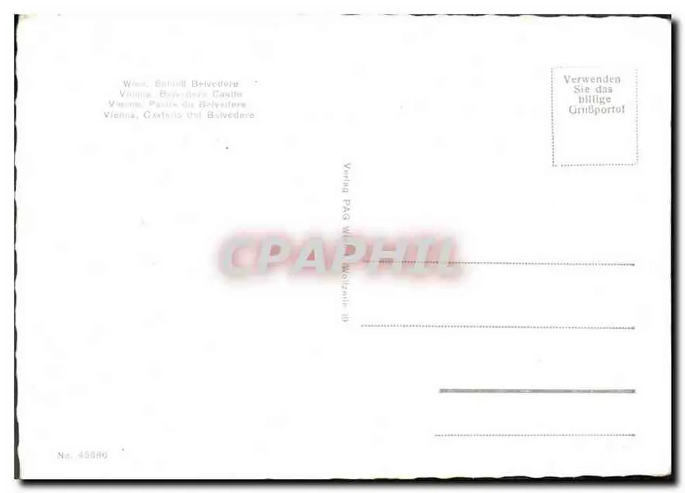 Castelo Belvedere — Viena — editor Verling, n° 49586 - Verso