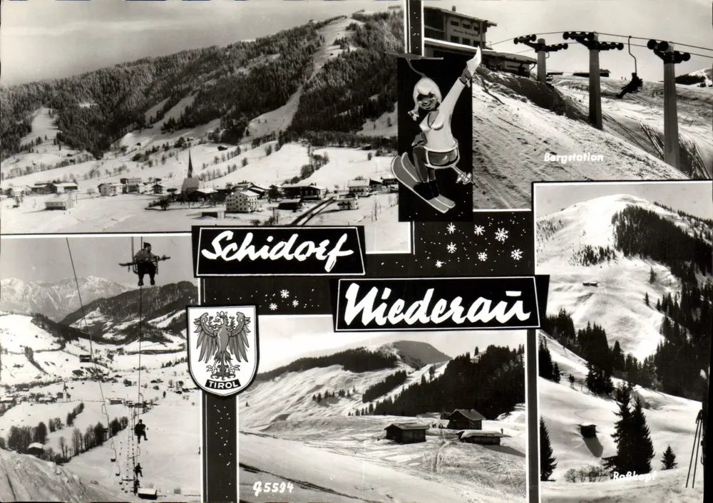 Schidorf Niederail — estação de esqui em Tirol — editor Grafphil, n° 45594 - Frente